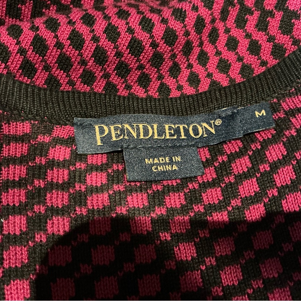 Pendleton Cardigan Sweater One Button Cotton Knit… - image 9